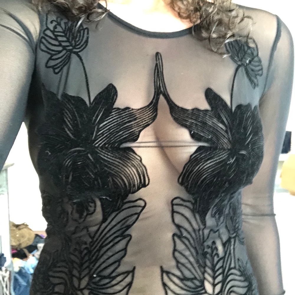 Sexy black mesh Arden b leotard